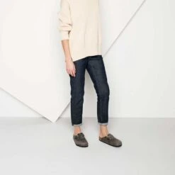 Birkenstock Women's Boston SFB Oiled Leather - Iron - Regular -Birkenstock Shop 1013255 f look f