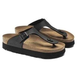 Birkenstock Gizeh Platform Vegan - Birko Flor Black- Regular/Wide -Birkenstock Shop 1018546 pair