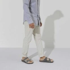 Birkenstock Arizona Shearling Sandals - Iron Natural- Medium/Narrow -Birkenstock Shop 1021067 f look m