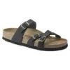 Birkenstock Women's Franca Oiled Leather Sandals- Black- Regular/Wide -Birkenstock Shop 1021203