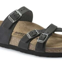 Birkenstock Women's Franca Oiled Leather Sandals- Black- Regular/Wide -Birkenstock Shop 1021203 detail 1