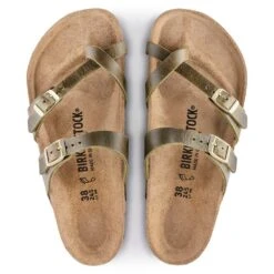 Birkenstock Women's Mayari Oiled Leather Sandal- Green Olive- Regular/Wide -Birkenstock Shop 1023209 top