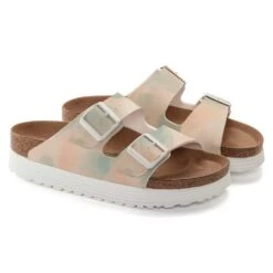 Birkenstock Women's Arizona Platform Sandal- Watercolor Pink- Medium/Narrow -Birkenstock Shop 1024597 pair