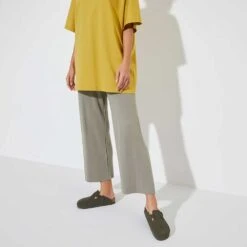 Birkenstock Women's Boston Suede Clog - Thyme - Regular -Birkenstock Shop 1024714 f look f