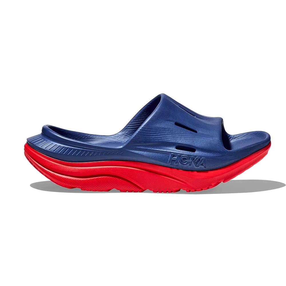 Hoka Unisex Ora Recovery Slide 3 - Bellwether Blue/Red Alert - Regular (D) 3 Hoka Unisex Ora Recovery Slide 3 - Bellwether Blue/Red Alert - Regular (D)