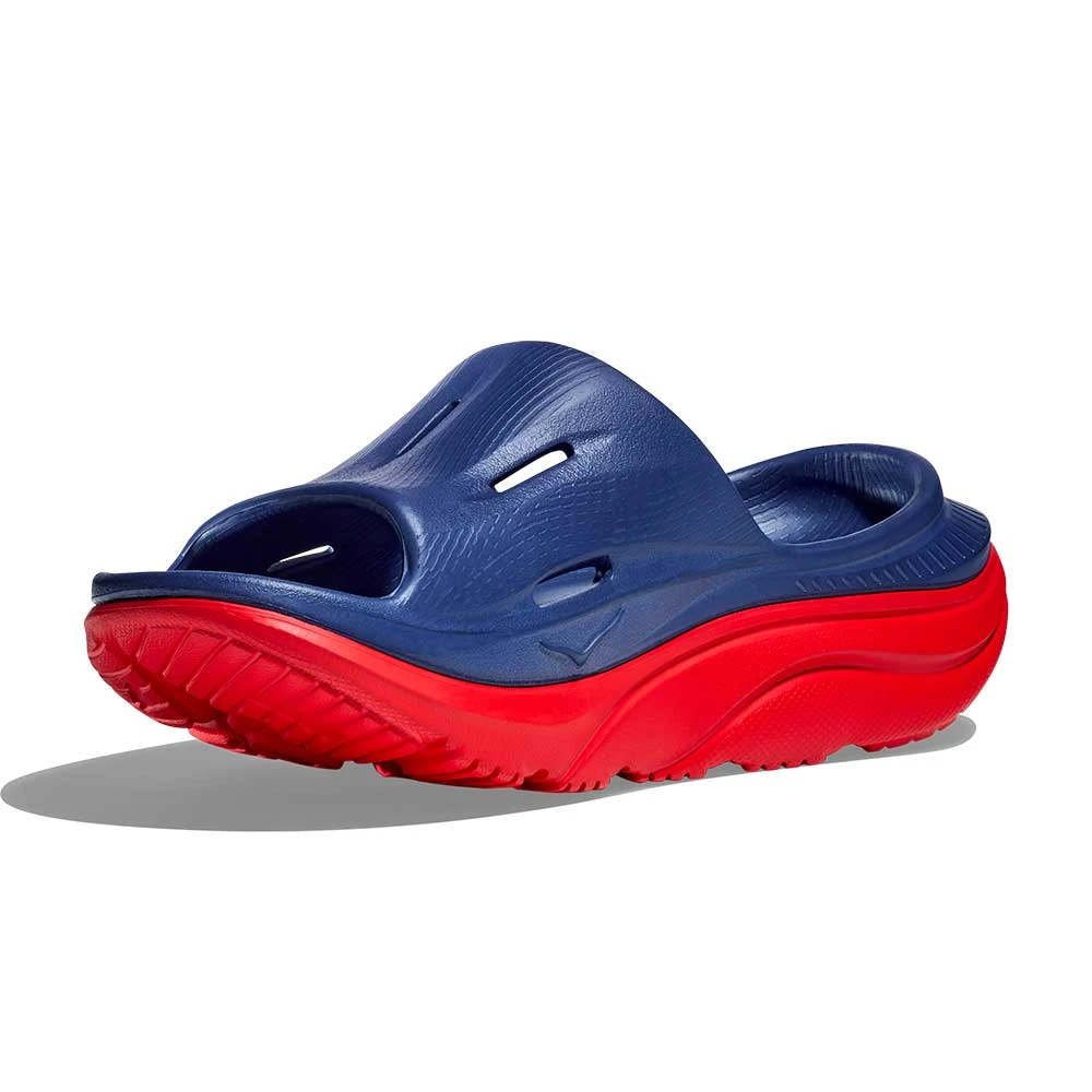 Hoka Unisex Ora Recovery Slide 3 - Bellwether Blue/Red Alert - Regular (D) 4 Hoka Unisex Ora Recovery Slide 3 - Bellwether Blue/Red Alert - Regular (D) - Image 2