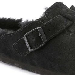 Birkenstock Boston Shearling Black Suede Leather- Regular/Wide -Birkenstock Shop 259883 detail 1 1