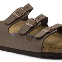 Birkenstock Women's Florida Soft Footbed Mocha Birko-Flor Nubuck Sandal- Regular/Wide -Birkenstock Shop 53881 detail 1