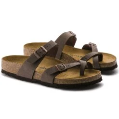 Birkenstock Mayari Suede Mocha Birko-Flor® Nubuck Sandal- Regular/Wide -Birkenstock Shop 71063 pair