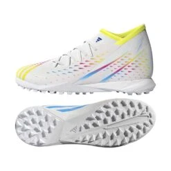 ADIDAS Unisex Predator Edge .3 TF Soccer Shoe - Ftwr White/Solar Yellow/Powder Blue - Regular (D) -Birkenstock Shop GW0951