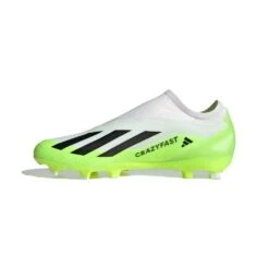 ADIDAS Unisex X Crazyfast .3 Laceless FG Soccer Cleat - Cloud White / Core Black / Lucid Lemon- Regular (D) -Birkenstock Shop X CRAZYFAST.3 LL FG White HQ4515 06 standard